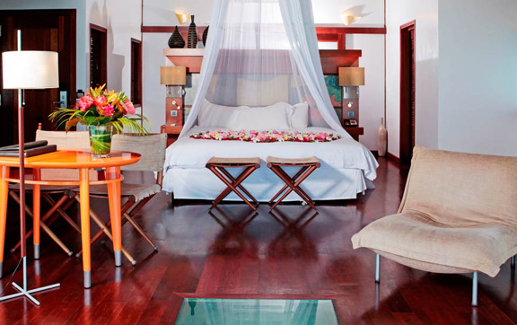 Bedroom at Sofitel Moorea La Ora Beach Resort, sofitel moorea