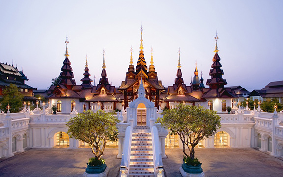 Resplendent Soaring Facades and Towers at Dara Devi Chang Mai