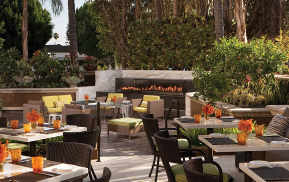 One of the restaurants at the Four Seasons Los Angeles at Beverly Hills, USA