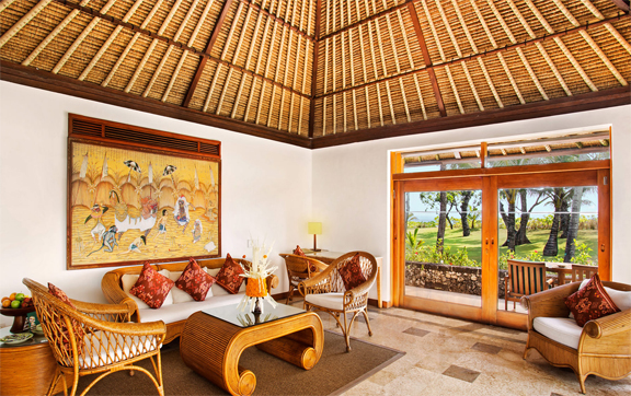 View of the interior-living room- at the Oberoi Resort and Spa, Seminyak Bali