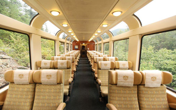 Rocky-Mountaineer-Train-Interior-Seats-Gold-Leaf