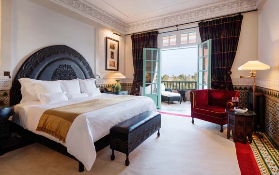 Bedroom, Suite Executive Park. La Mamounia Hotel, Marrakech, Morocco. Photo by Alan Keohane www.still-images.net for La Mamounia