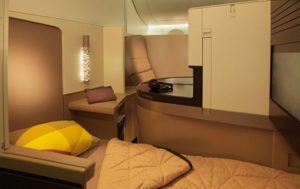 Etihad Business Class Studio fully-flat bed.