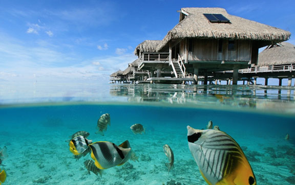 Hilton Bora Bora Nui Resort & Spa ocean and villa