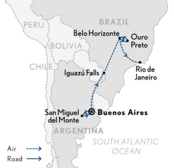 Buenos Aires to Rio, 12 Days with Abercrombie & Kent Tour Map
