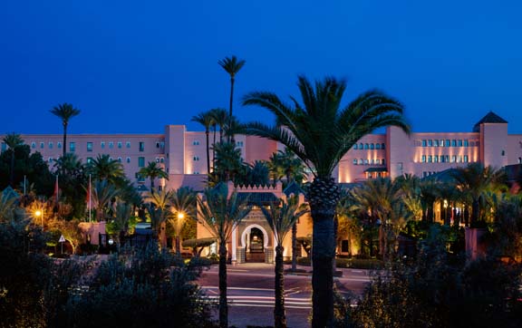 Entrance Facade La Mamounia Hotel, Marrakech, Morocco. Photo by Alan Keohane www.still-images.net for La Mamounia