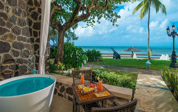 Beachfront Club Level Walkout Room with Patio Tranquility Soaking Tub