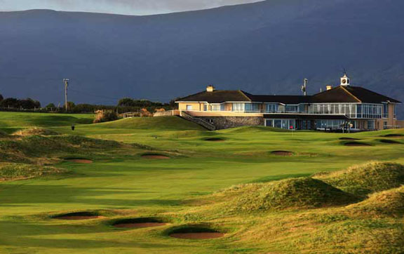 WEST BARROW, CO. KERRY - AUGUST 15: The par 4, 18th hole and clubhouse at Tralee Golf Club on August 15, 2010 in West Barrow, Ardfert, Co Kerry, Republic of Ireland. (Photo by David Cannon/Getty Images)